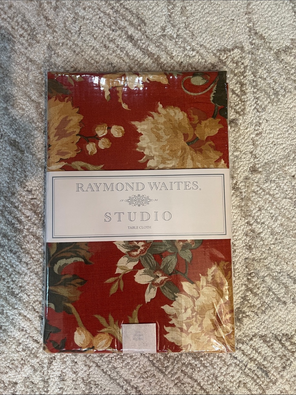 Raymond Waites Studio Floral Rust Tablecloth